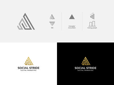 Social Stride brand identity initial letter logo logo designer mark minimal minimalist typography