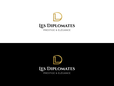 Les Diplomates brand identity initial letter logo typography