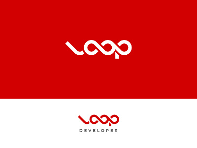 Loop design logo loop minimal minimalist red simple typography wordmark