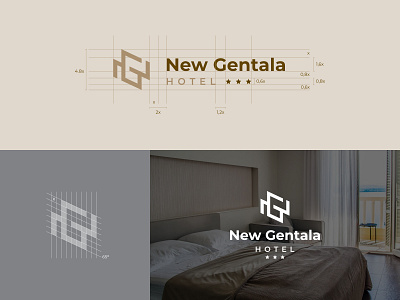 New Gentala Hotel brand branding brown design hotel hotels identity initial letter logo logo grid minimal minimalist visual identity