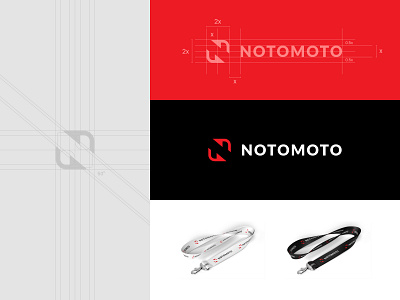 Notomoto black brand branding grid grid system identity initial layout letter logo logo designer logogrid mark minimalist monogram photographer photography red