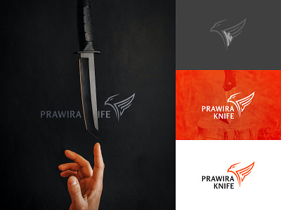 Prawira Knife animal bird brand branding eagle identity initial letter logo logoinspirations majestic minimalist negative space phoenic white space wings