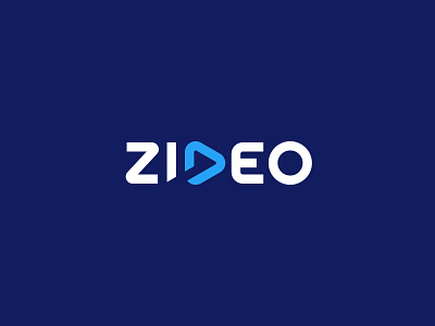 Zideo blue brand branding content identity logo minimal minimalist multimedia video wordmark