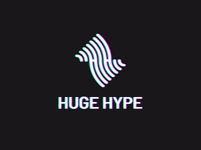 Huge Hype brand branding film glitch h hh initial letter logo mark minimalist monogram movie