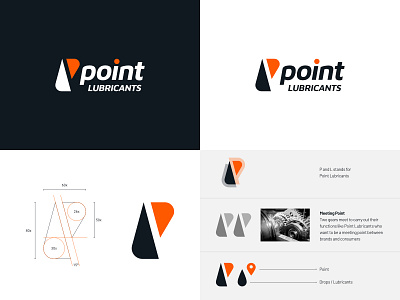 Point Lubricants abstract automotive black brand branding car drops identity logo lubricants minimalist oil orange vehicle