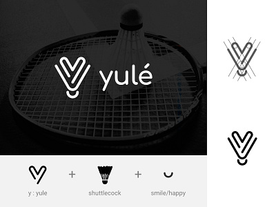 yule badminton brand identity initial letter logo logo designer mark minimal minimalist monoline typography