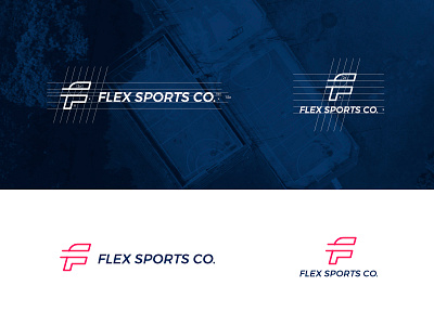 Flex Sports Co. brand f identity initial letter letter f logo logo construction logo designer logo grid mark minimal minimalist sport sports tegar rynaldi