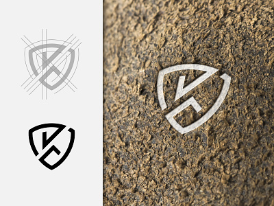 Letter K + Shield brand design identity initial k letter logo logo designer mark minimal minimalist shield typography