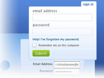 Quick Login email form login password ui ux