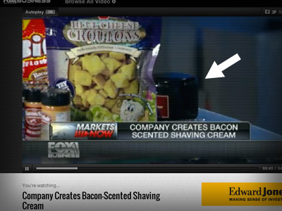 Bacon Shaving Cream on FOX Business bacon featured fox foxbusiness foxnews jds packaging shaving cream tv