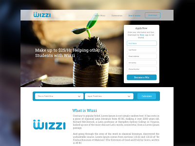 Website UI Design for Wizzi App