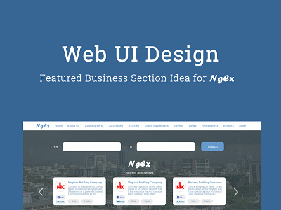 Web Design for Nigerian Business Directory ui user interface ux design ux ui design web design