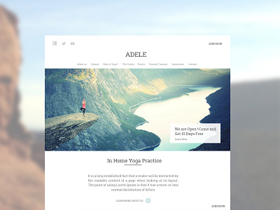 Adele - Yoga Trainers Website UI design