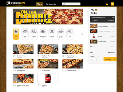 Debonairs redesign checkout design designer desk desktop pizza redesign restaurant typogaphy uidesign web web design website website design