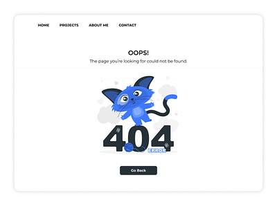 Daily UI: 008 — 404 Page 404page blue cat dailyui design figma interface ui uidesign web website