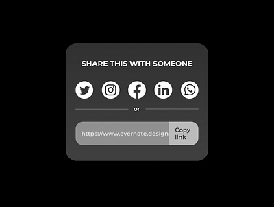 Daily UI: 010 — Social Share dailyui design facebook figma instagram interface linkedin share social twitter ui uidesign whatsapp