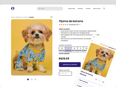 Daily UI: 012 — Single Product blue clothes dailyui dog dogs figma interface mobile product store ui uidesign web yellow