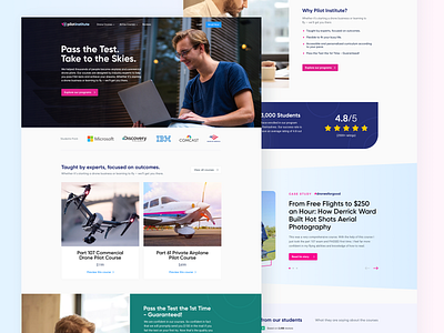 Website of a Drone and Airplane Training Institute drone homepage landing pilot training ui ux web design
