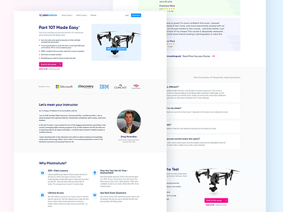 Product Page of a Drone Training Institute's Website