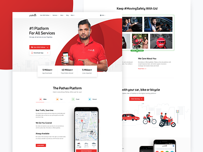 Pathao Homepage clean homepage illustration landing landing page pathao ui ux web