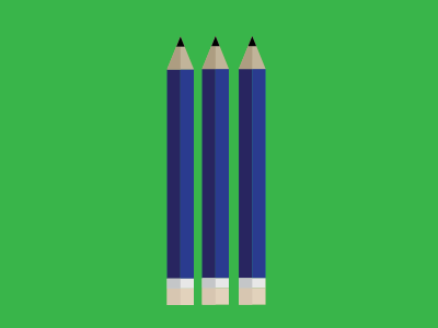 The Pencil Set blue flat green pencils stationary