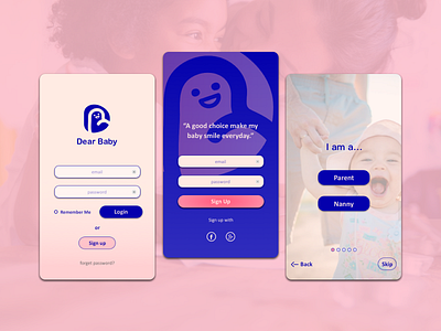 DailyUI#001_SignUp app babypink branding dailyui design login logo signup ui vector visual