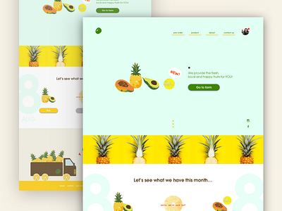 DailyUI#003_Landingpage dailyui fruit illustraion landing landing page pineapple ui vector