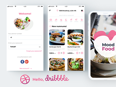 First For Dribbble app design ui ux