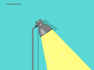 Standing Lamp adobe illustrator design flat design flat illustration green lamp vector