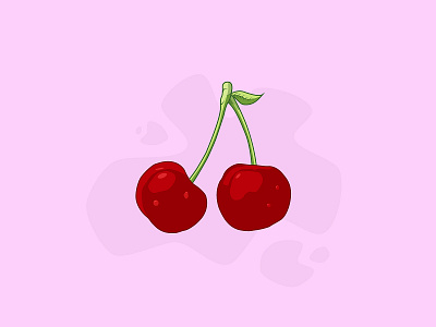 Sweet Cherries adobe illustrator chery design flat flat design flat illustration fruit fruits illustration pink red vector