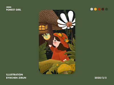 FOREST GIRL branding design illustration