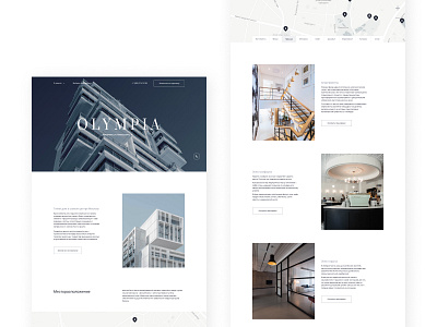 Concept of the elite club house OLYMPIA concept design landing page luxury design minimalism realestate web design web site