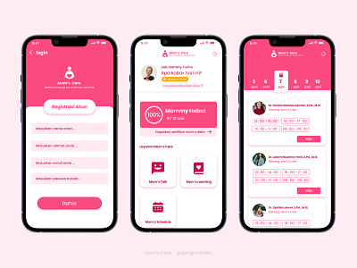 Mom's Care Mobile App - UI exploration