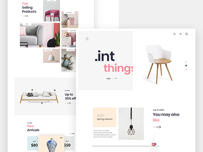 Interior things branding creative design ecommerce furniture interaction interior things ux vector webdesign xd