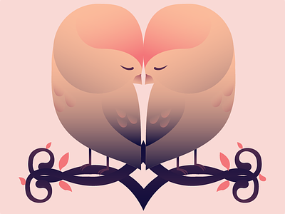 Lovebirds animal bird cute illustration vector