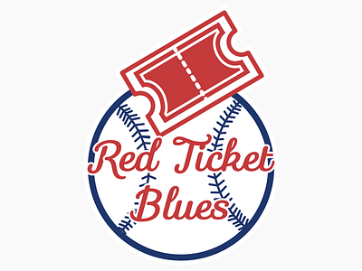 Red Ticket Blues Logo color design flat logo