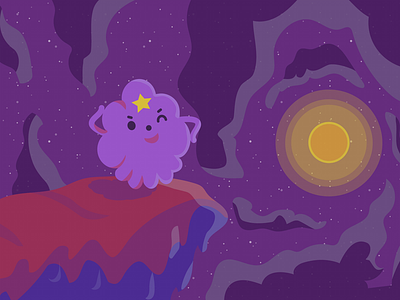 Lumpy Space Princess adventure time cute illustration lsp lumpy space princess purple space sun vector
