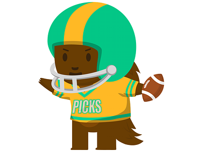 Football Puck cute flat football illustration mascot picks porcupine vector