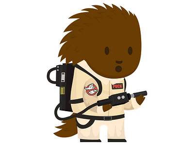 Ghostbuster Puck cute flat ghost ghostbuster halloween illustration mascot paranormal picks porcupine scary vector