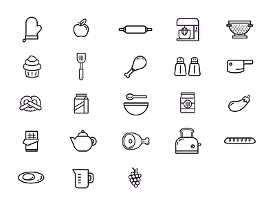 Cooking Icons cook food icons kitchen linear