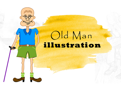 Old Man illustration cartoon. graphics illustration old man vector web design