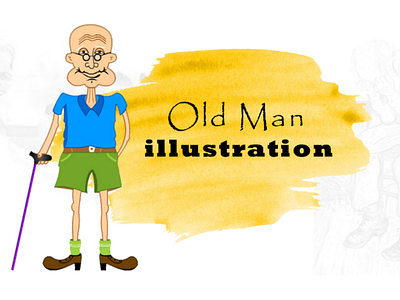 Old Man illustration cartoon. graphics illustration old man vector web design