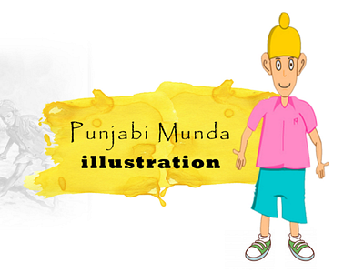 Punjabi Munda - Sikh kid cartoon character illustration kids