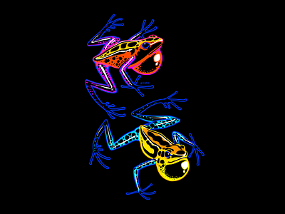 Inktober Day 17 - Swollen art cintiq colorful digital frog frogs illustration inktober inktober2018 lisa frank poison dart frog swollen
