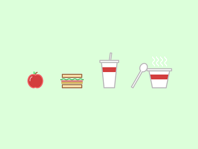 Deli Comestibles 2d flat icons vector