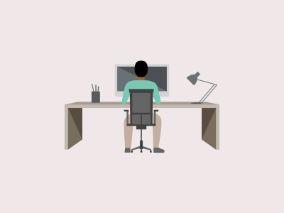 man desk professional rotation bonanza 2d animation gif motion design motion graphics shape layers