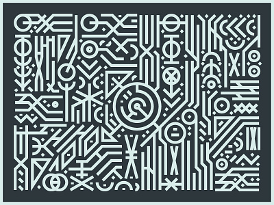 some retna / aaron de la cruz / rostarr vibes 2d abstract ancient futuristic design flat illustration illustrator logo symbols vector