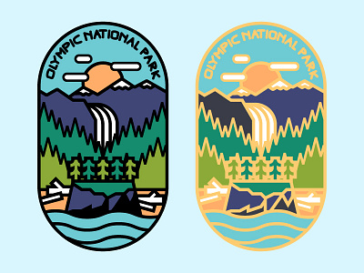 Olympic National Park lapel pin concepts 2d badge enamel lapel pin flat illustration illustrator lapel pin national park olympic national park outdoors pacific northwest