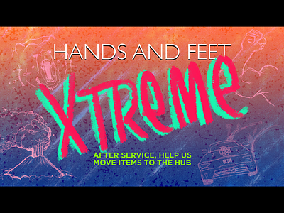 Hands and Feet XTREME 2d illustration banner handdrawn photoshop