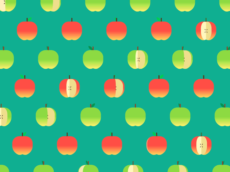 A Clockwork Apple 2d after effects apple design flat pattern vector